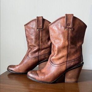 Lucky Brand Brown Leather Western Boots